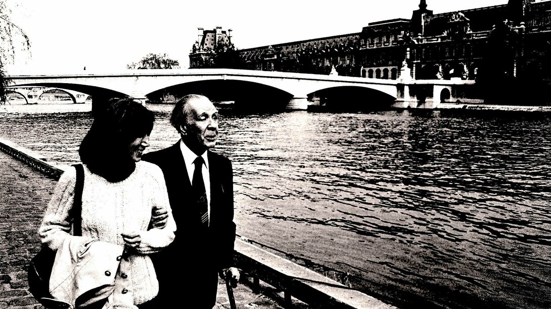 Borges y María Kodama en París