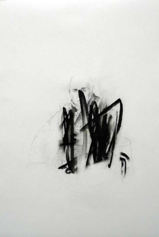Je est un autre (D), Charcoal on Paper, 39.4 x 27.6 inches