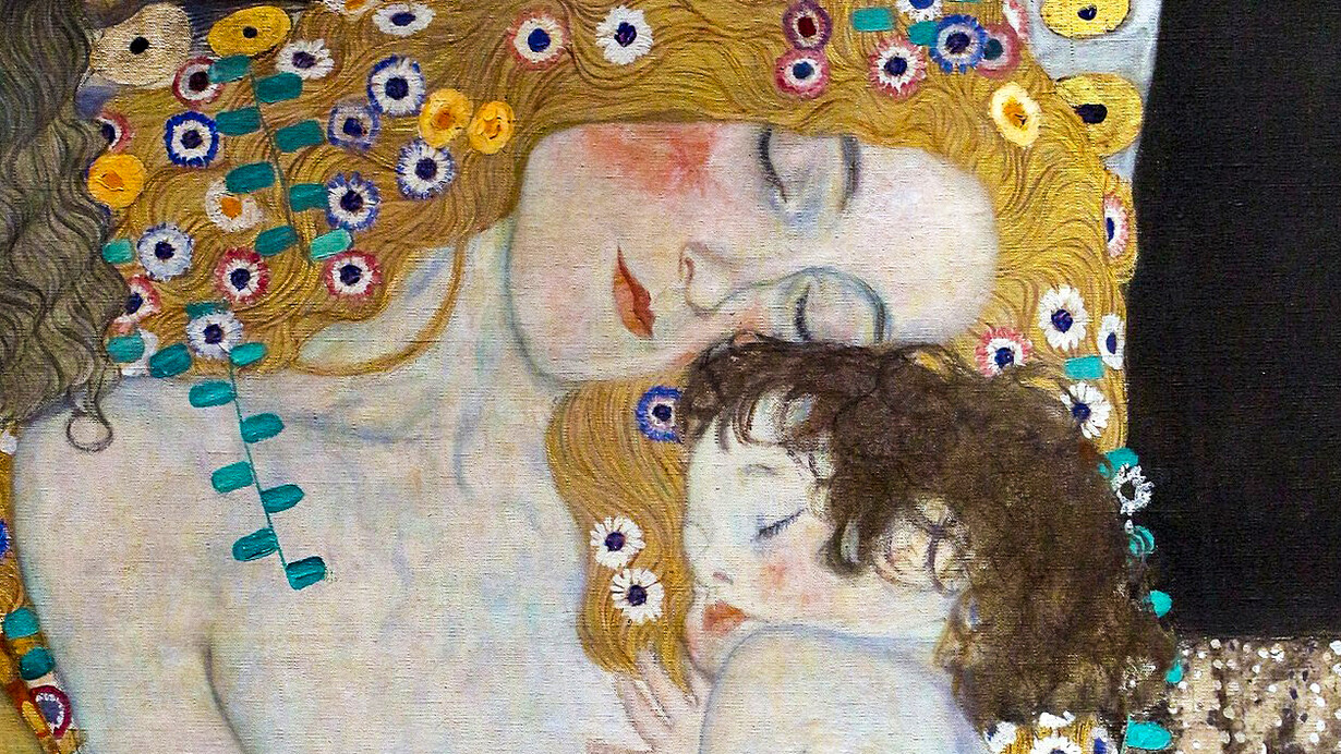Gustav Klimt, Madre e hija (detalle de Las tres edades de la mujer), 1905