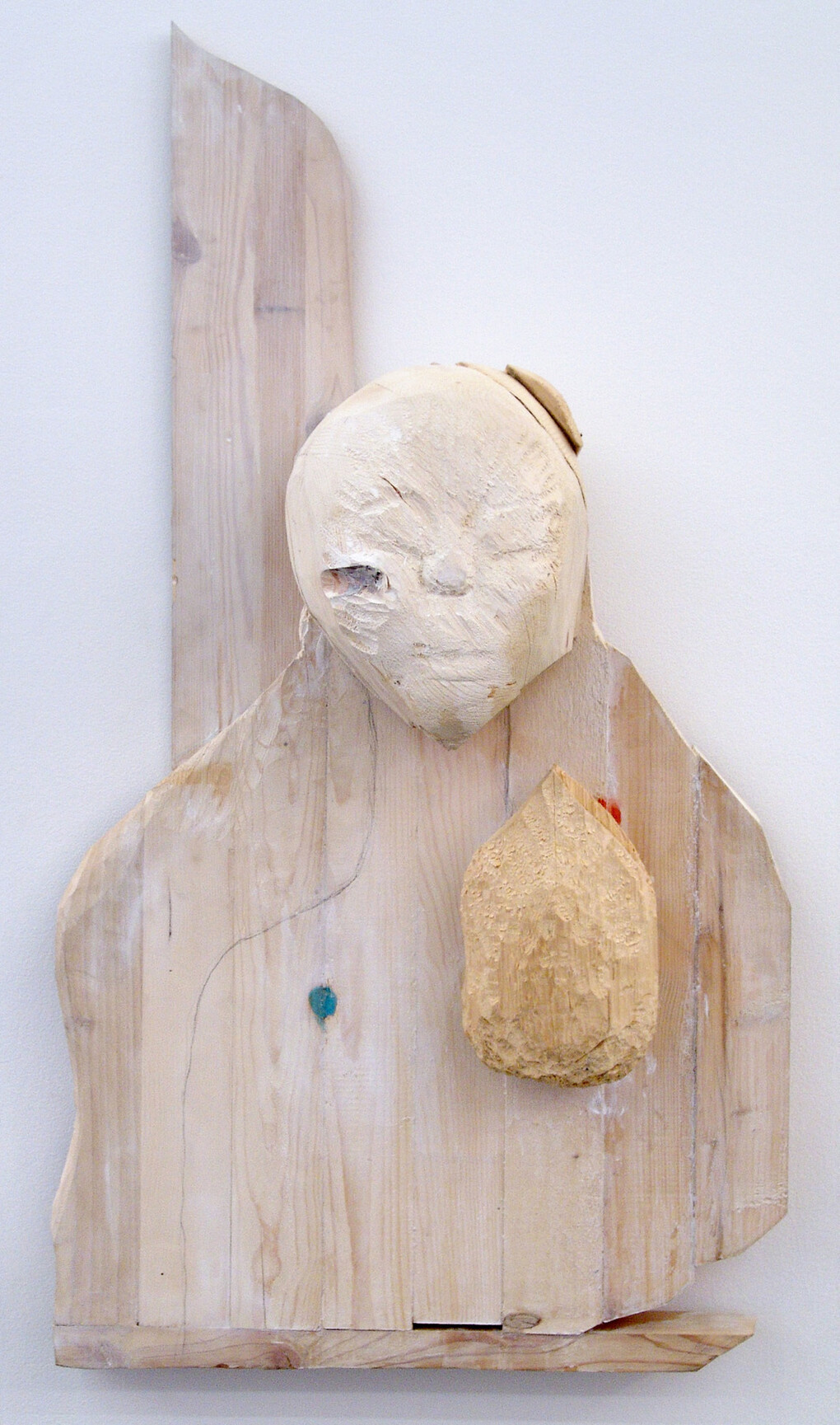 Roza El-Hassan, "Enigma" 2013. Wood and mixed media, 44 x 23 x 11 in. Courtesy the artist and Thomas Erben Gallery, New York.