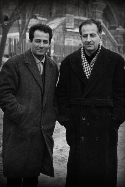 Bruno Pontecorvo e il fratello Gillo in Russia. Allievo di Enrico Fermi, Bruno, fece parte del gruppo dei "ragazzi di via Panisperna", contribuendo alla ricerca sulla fisica nucleare  