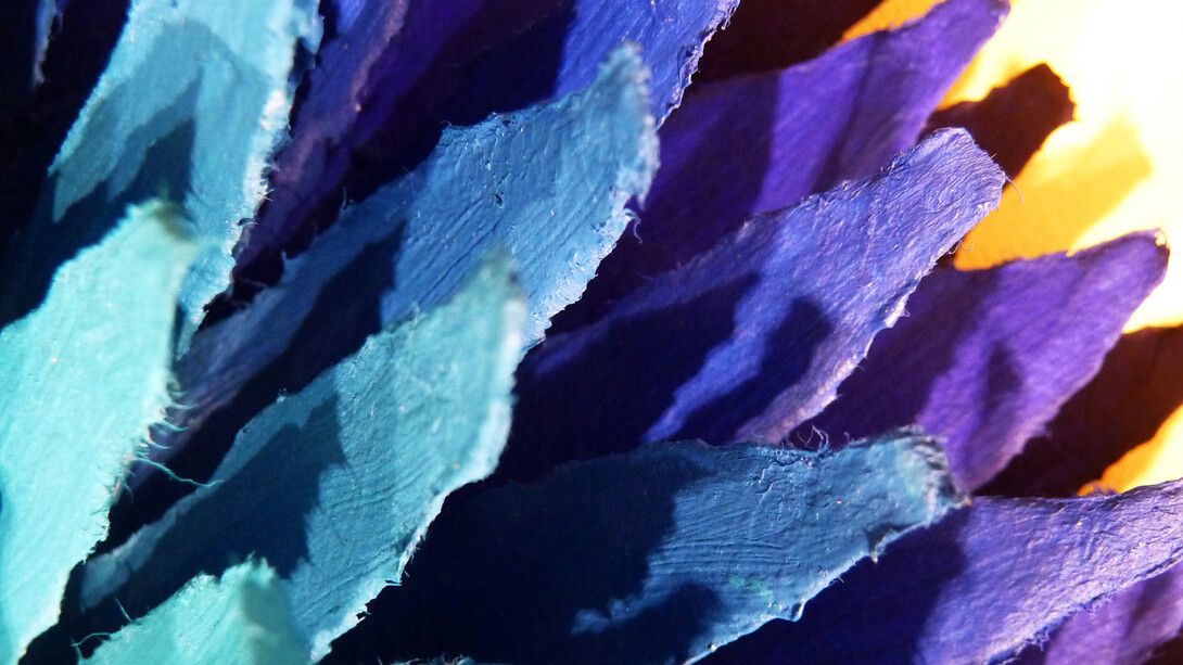 Volker Kühn, Blätterbild blue, gouache on paper, detail