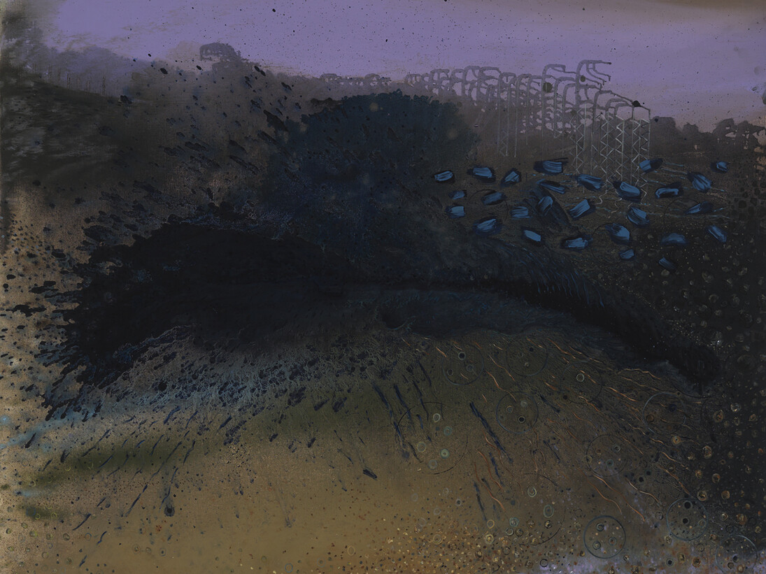 Anne Neely, Gush, 2014, Oil on linen, 48 x 60 in.