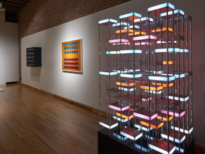 Installation view of Kinetic Masters & Their Legacy at Cecilia de Torres, Ltd., New York, 2019