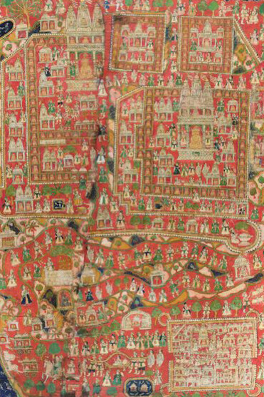 Unidentified artist, A jain pilgrimage map of Satrunjaya (detail), c. 1800
