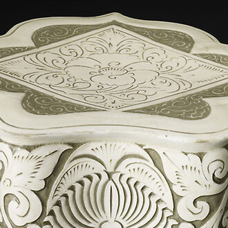 China, Cloud-Shaped Pillow with Peony Scroll, Northern Song dynasty (960–1127), late 10th/early 11th century