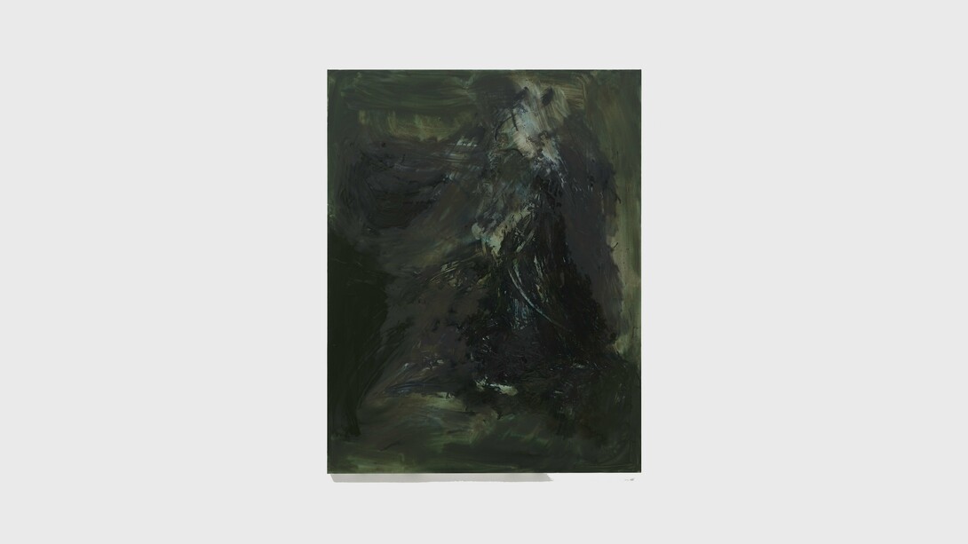 Sergej Jensen,
SP19 (The Kangal is Following Dino and Me),
2024,
Oil on linen,
170 x 132 cm | 66 15/16 x 51 15/16 in.
© the artist. Photo © White Cube (Theo Christelis)