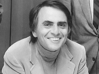 Carl Sagan at the founding of the Planetary Society, 1980