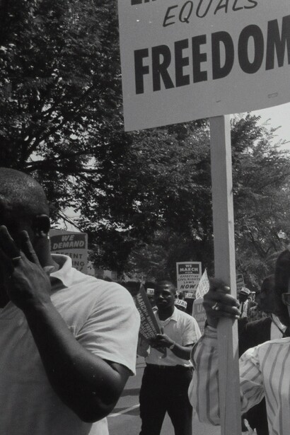 Protestors gather to stand up to racially segregated schools, Washington, D.C, USA, 1963