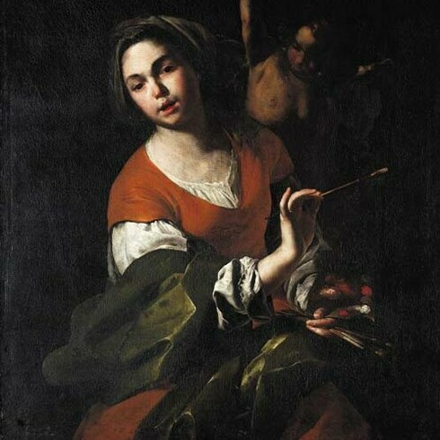 Bernardo Cavallino, "Personificación de la pintura", óleo sobre lienzo, 1638-1643