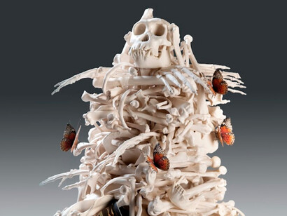 Bertozzi e Casoni, 10 febbraio, 2020, ceramica policroma, 37 x 53 x 44 cm
