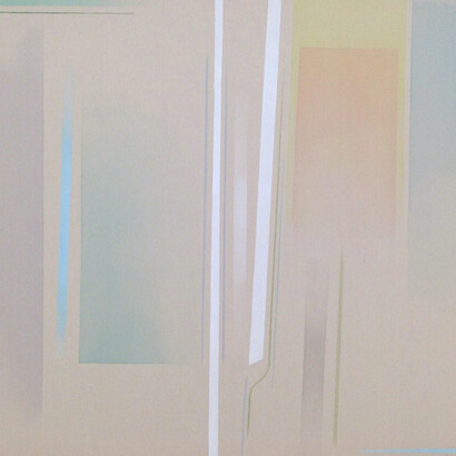 Riccardo Guarneri, Il giallo si fonde nell'arancio, 2014, detail, 95 x 120 cm