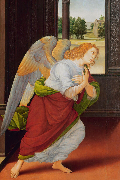 Lorenzo di Credi, Annunciazione, particolare