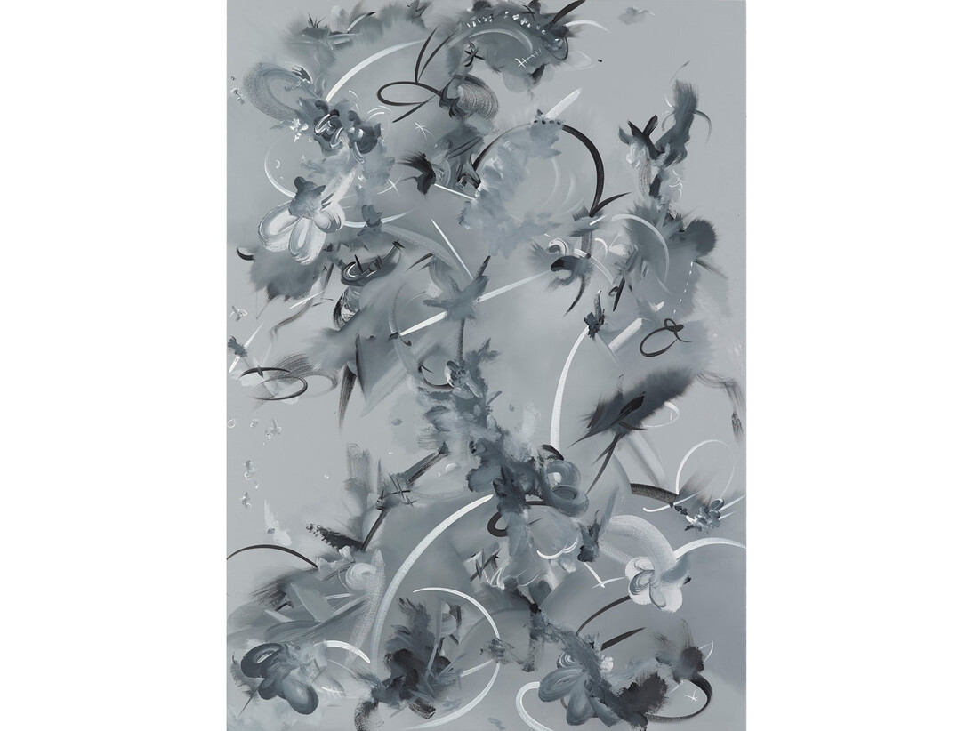 Fiona Rae, Figure 1f, 2014, Oil and acrylic on canvas, 72 x 51 in. / 183 x 129.5 cm © the artist. Courtesy Timothy Taylor Gallery, London, Photograph: Prudence Cuming Associates Ltd