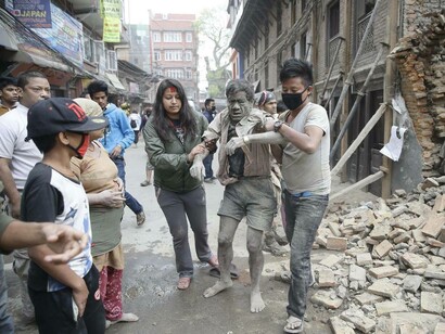 Afectados por el terremoto de Nepal