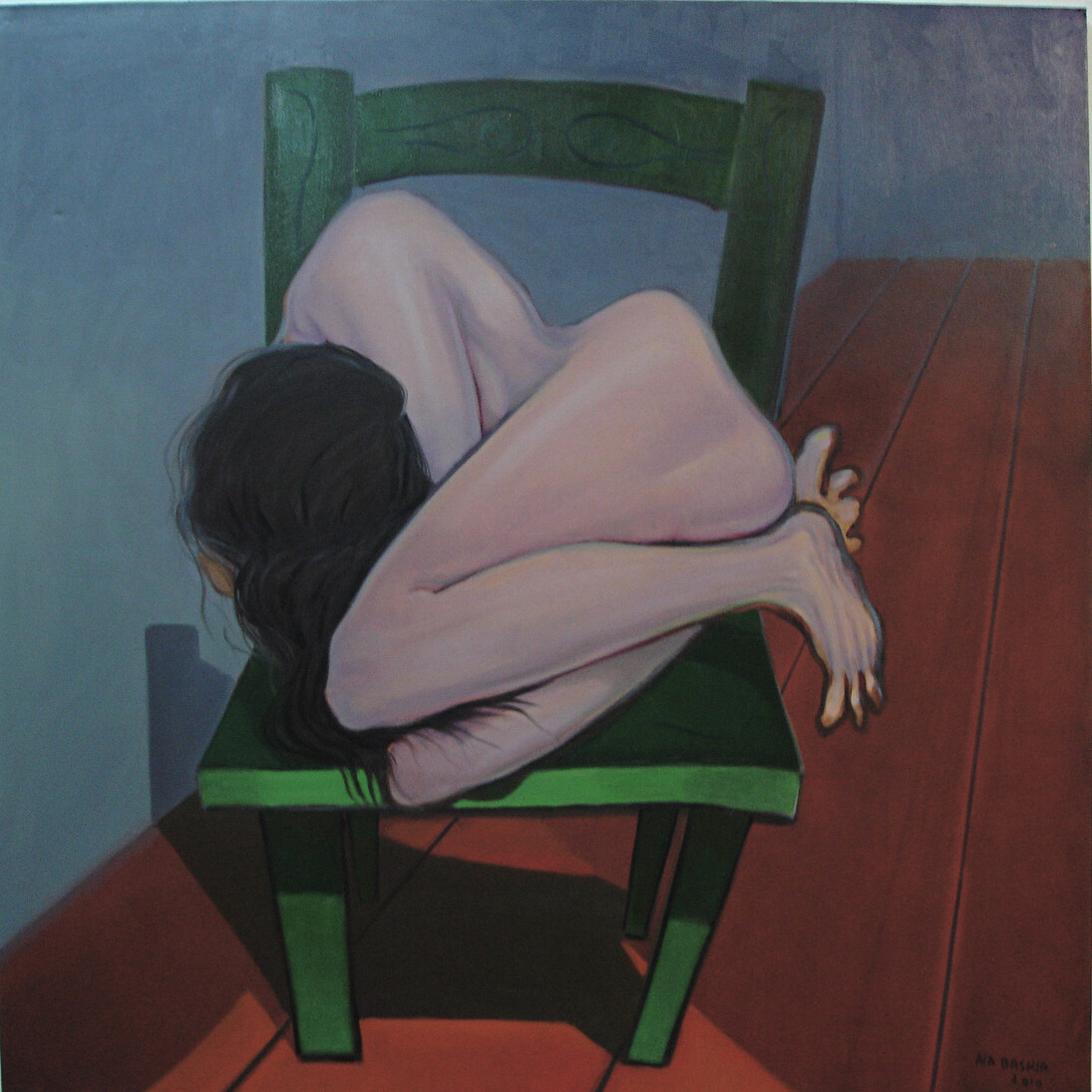 Ala Bashir, Confusion, oil on canvas, 120 x 120 cm