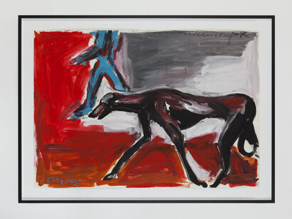 Helmut Middendorf, Dog-NY, 1982, acrylic and crayon on paper, 70 x 100 cm
