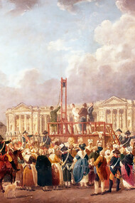 Execution by Guillotine in Paris during the French Revolution, 1790s is a 1793–1807 oil painting by Pierre-Antoine Demachy (1723–1807), depicting a public execution at the Place de la Révolution (modern Place de la Concorde)