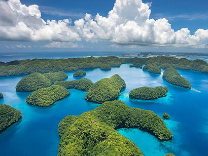 Vista de las islas Carolinas, Micronesia