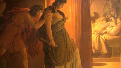«Clitemnestra indecisa antes de matar a Agamenón» (1817), Pierre Narcisse Guérin
