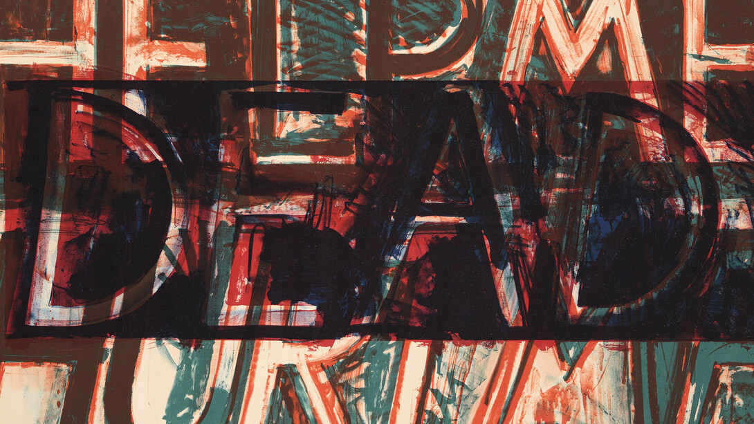 Bruce Nauman, Help Me Hurt Me, Lithograph printed in colours, Signed in pencil and numbered from the edition of 20. Printed on Arches paper by Serge Lozingot. Published by Gemini G.E.L., Los Angeles. (Cordes 28) 91.4 × 129.6 cm
