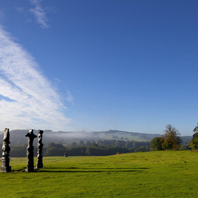 Henry Moore, Upright Motive No.1: Glenkiln Cross; Upright Motive No.2, Upright Motive No.7, 1955-56, Bronze, Photo: Jonty Wilde, Courtesy Tate, Reproduced by permission of The Henry Moore Foundation
