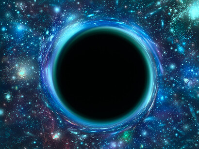 Representación gráfica de un agujero negro en el cosmos