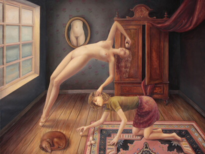 Ilaria Del Monte, O gabinete Norman, 2013, óleo sobre tela