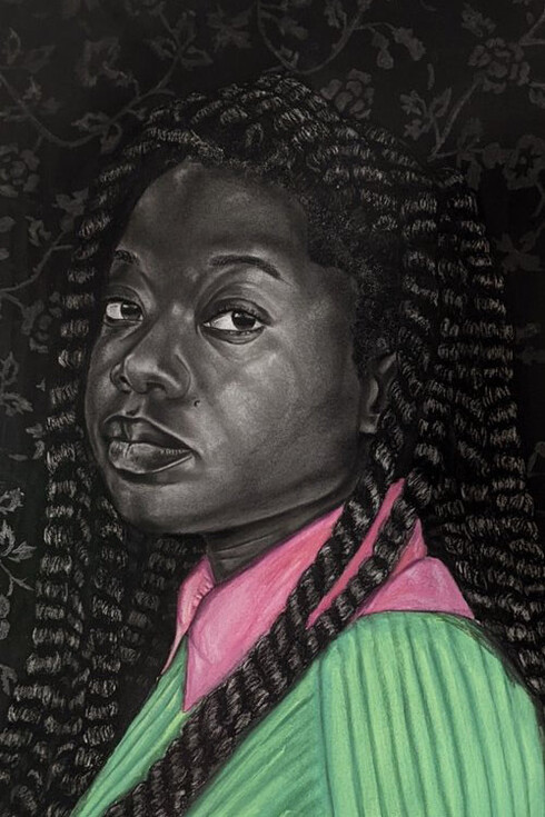 Alpha Massaquoi, Season Change (detail), 2022. Charcoal on paper. Courtesy of the artist and Kingston Gallery