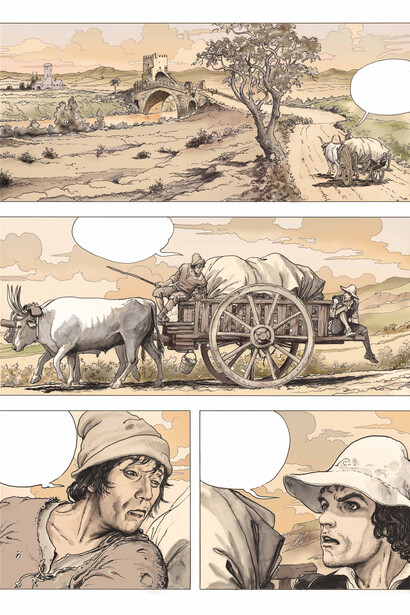 Milo Manara. Caravaggio, Volume Uno, pagina 02, opera rappresentativa per la sezione Caravaggio - Credits Milo Manara 2017