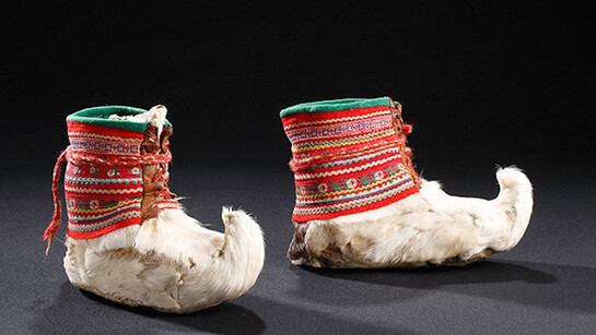 Saami upturned toe shoes. Saami. Aiddejavre, Norway