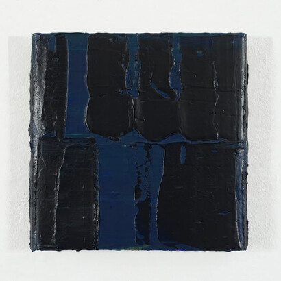 Pedro Calapez, dobrado 02, 2013, Acrylic on aluminum, 15 3⁄4 x 16 x 2 inches (40 x 41 x 5.5 cm), Hand folded panel