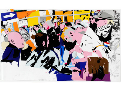 Erik van Lieshout, Untitled, 2014, Charcoal, acrylic and ink on paper, 81 1/8 x 59 1/16 inches, (206 x 150 cm) © Erik van Lieshout. Courtesy Anton Kern Gallery, New York