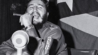Fidel Castro during a press conference