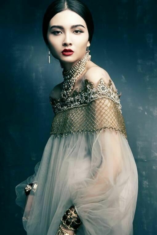 Russian style evening dress by Marchesa