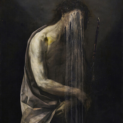 Nicola Samorì, June27 (crowned), 2014, oil on copper, 120 x 100 cm