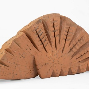 Randall Wilson, Untitled Carving XIV, 2023, cottonwood finished with paint,
17 1/2 x 35 1/2 x 6 inches. Courtesy of the artist and Gerald Peters Contemporary