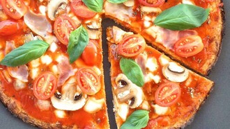 Pizza con base de coliflor