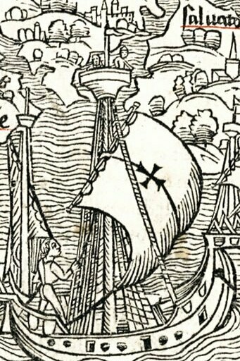 Grabado de la edición de Basilea de las "Cartas que anunciaron el descubrimiento de las Indias", de Cristobal Colón, 1493