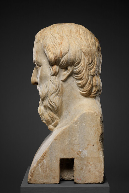 Busto de mármol de Heródoto, siglo II d. C. Museo Metropolitano de Arte, Nueva York, Estados Unidos