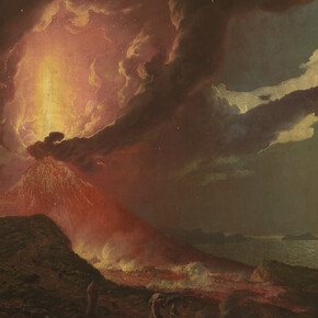 Joseph Wright of Derby, El Vesubio en erupción con las islas del golfo de Nápoles, 1776-1780 circa. Cortesía de la Gallerie d’Italia