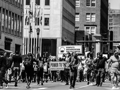 A march for George Floyd takes place in Newark, New Jersey, as demonstrators gather to demand justice and racial equality, USA