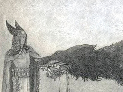Tyr y Fenrir, John Bauer, 1911
