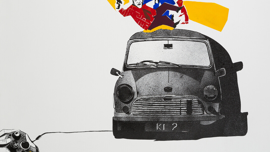 Khaled Takreti, Bang.. Bang.. Bang, 2014, Acrylic on canvas, 106 x 160 cm