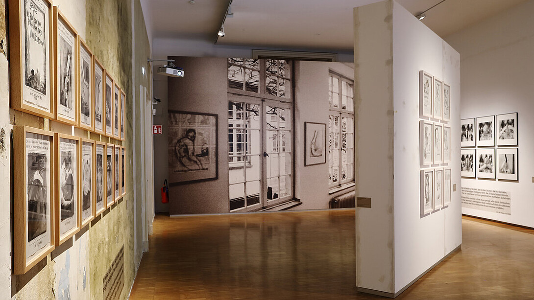 Günter Brus, Staying within the framework of the impossible, exhibition view. Courtesy of Neue Galerie Graz