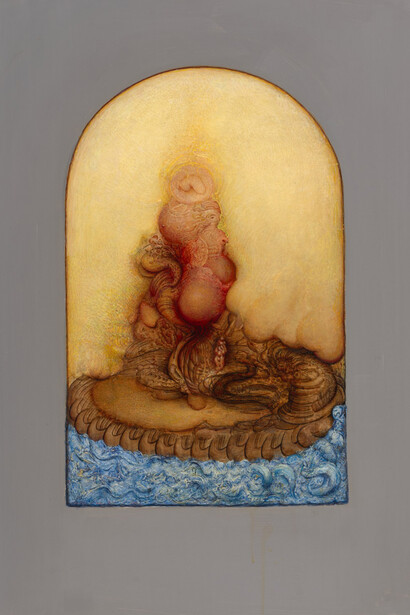 Gregory Gillespie, Tabernacle (aka Phallic Shrine) (detail). Courtesy of the Schoolhouse Gallery