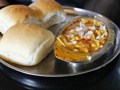 Misal pav, one of the most served foods in Maharashtra, India 