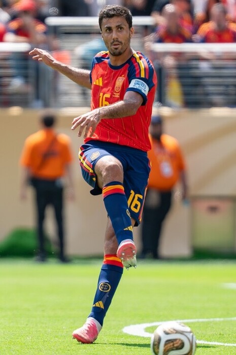 Rodri lors de la finale de la Coupe du monde de la FIFA 2026 entre l’Argentine et l’Espagne, le 19 juillet 2026. Photo de Bryan Berlin.