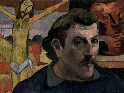 Autoritratto con Cristo giallo, Paul Gaugin, olio su tela, 1890/1891