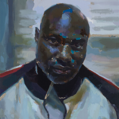 Jérôme Lagarrigue, Cousin James, Huile sur toile, Oil on canvas, 101 x 76 cm, 30 x 40 in
